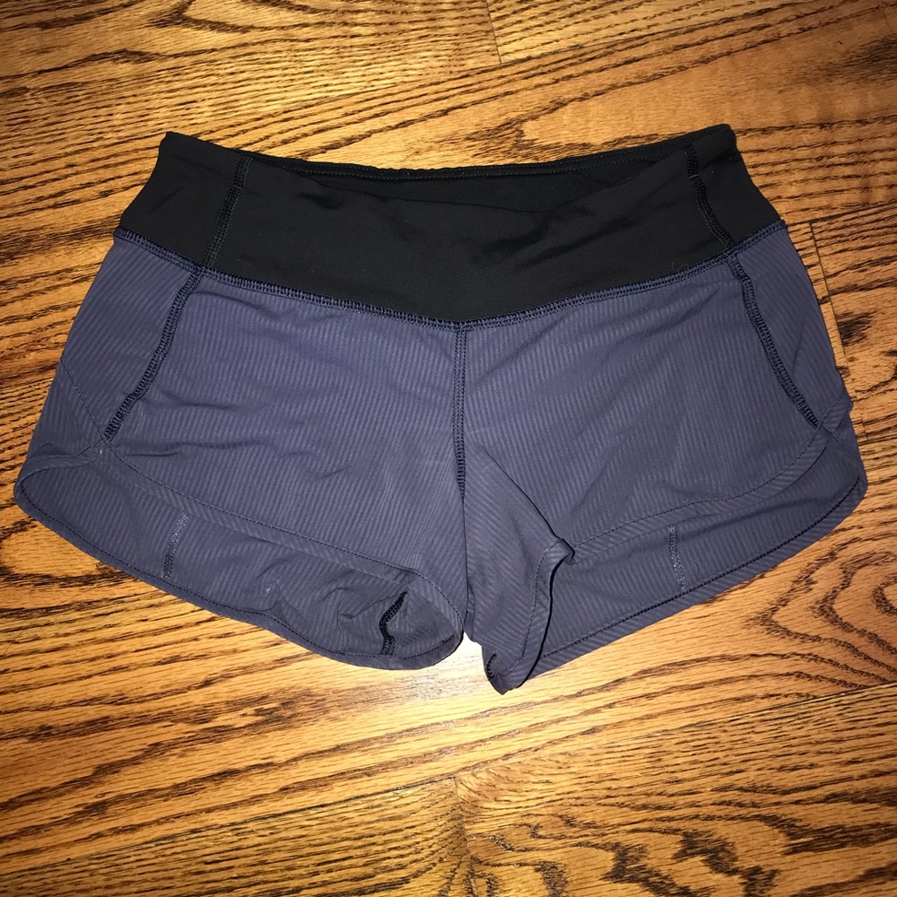 Navy lululemon speed shorts